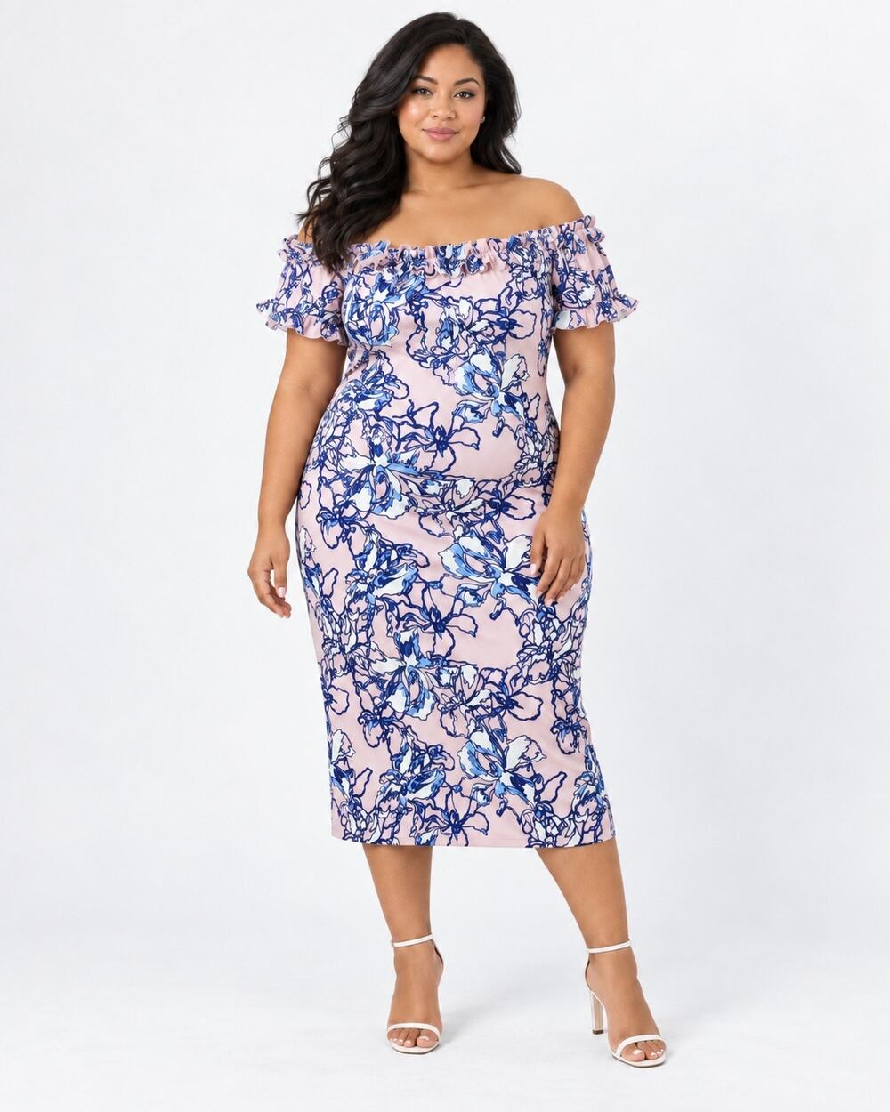 Marée Maree Floral Midi Dress Lavender Size 3XL (22/24)